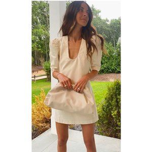 Something Navy Spencer Embellished Denim Dress NWT Beige size xs